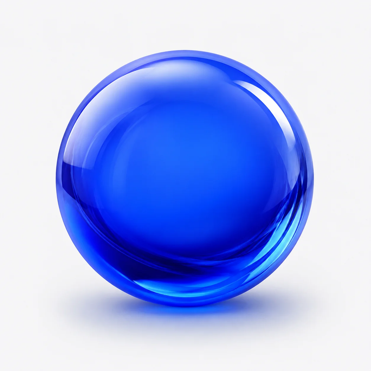 A sculptural blue sphere representing the voice experience