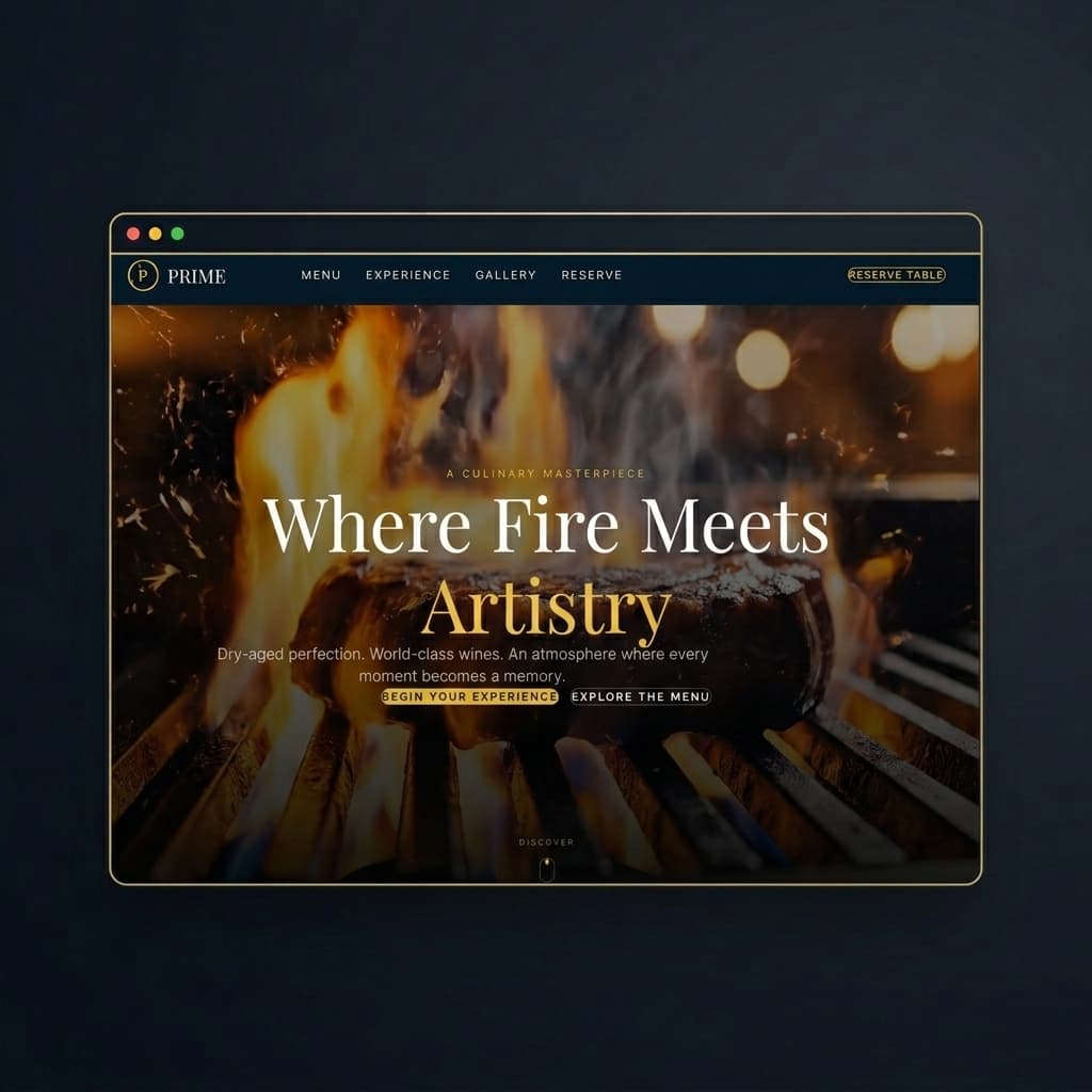 PRIME Steakhouse website preview