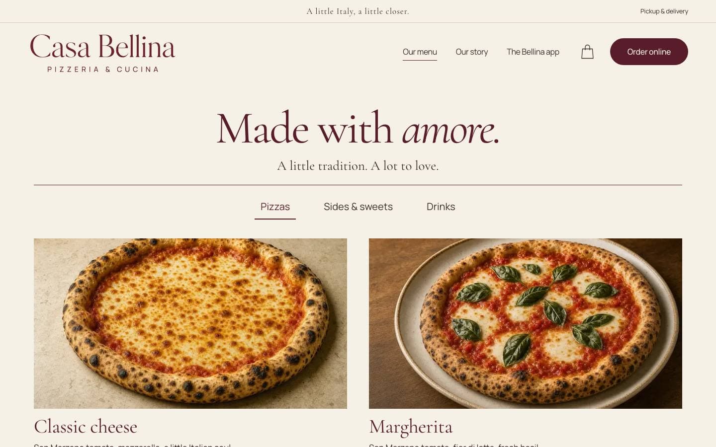 Casa Bellina (GPT-6.1 Sol): menu